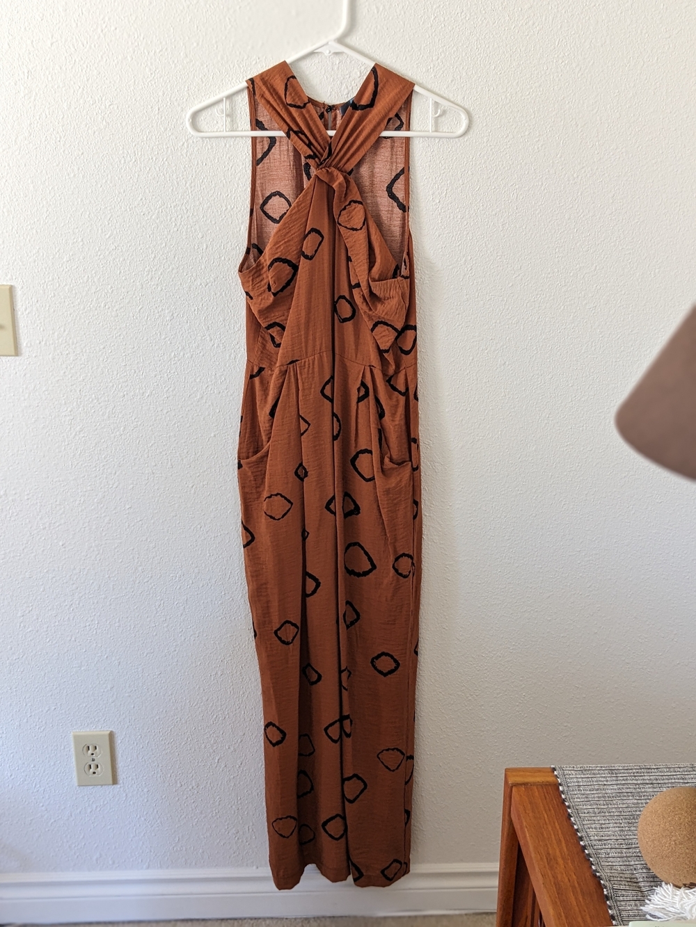 Eva Franco Rust Brown and Black Printed Jumpsuit